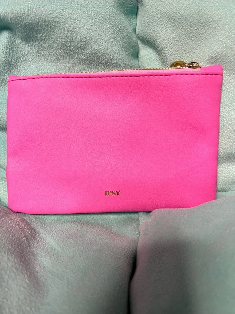 ipsy Pink Glitter, Green Glitter & Teal Patterned Cosmetic Pouch Trio